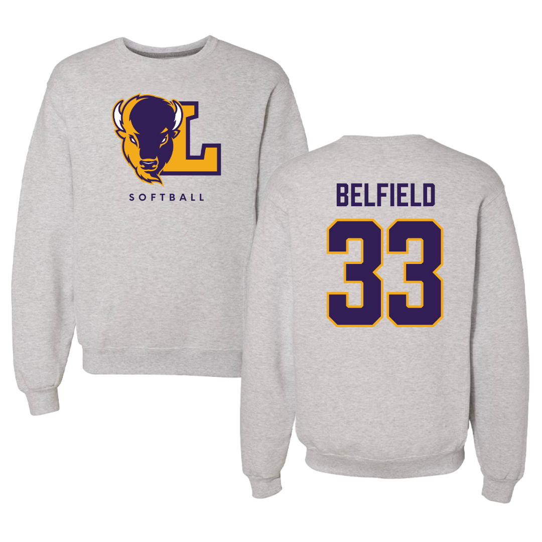 Lipscomb University Softball Gray Crewneck  - #33 Kaylyn Belfield