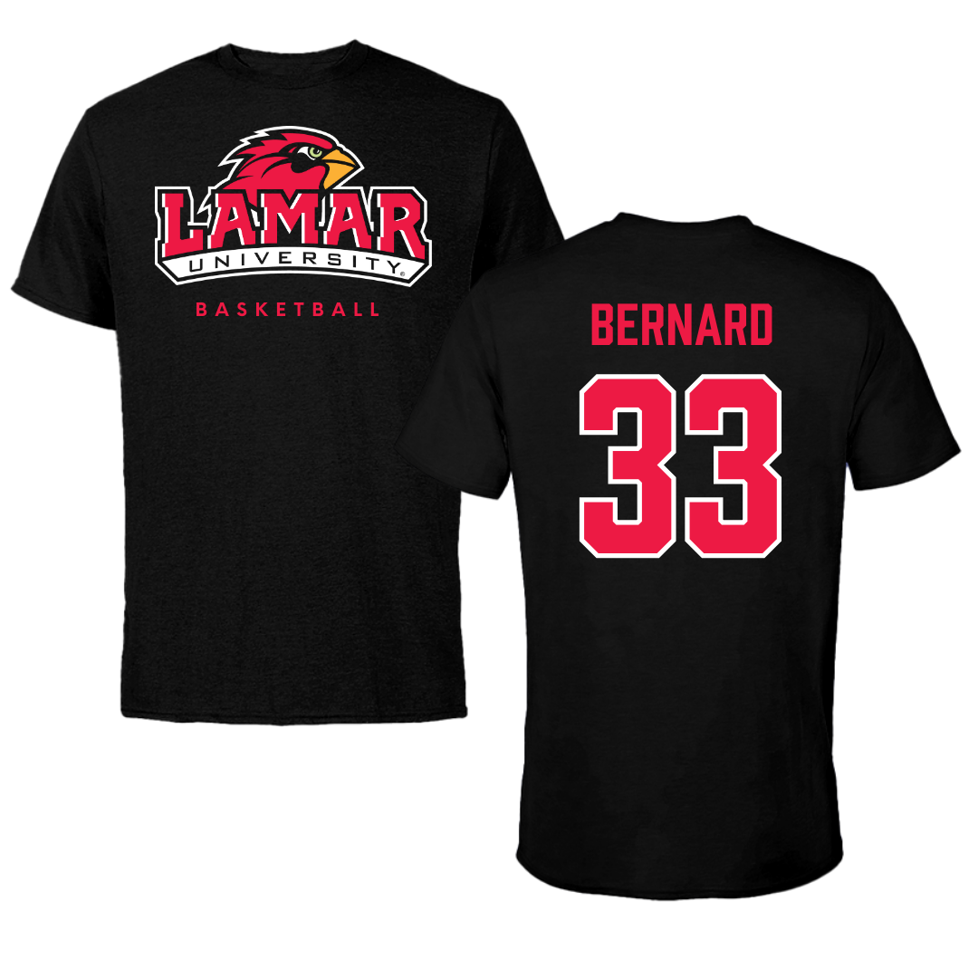 Lamar University Basketball Black Tee  - #33 Anaya Bernard