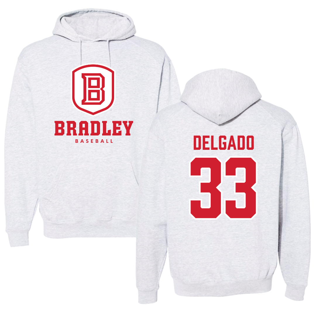 Bradley University Baseball Gray Hoodie  - #33 Logan Delgado