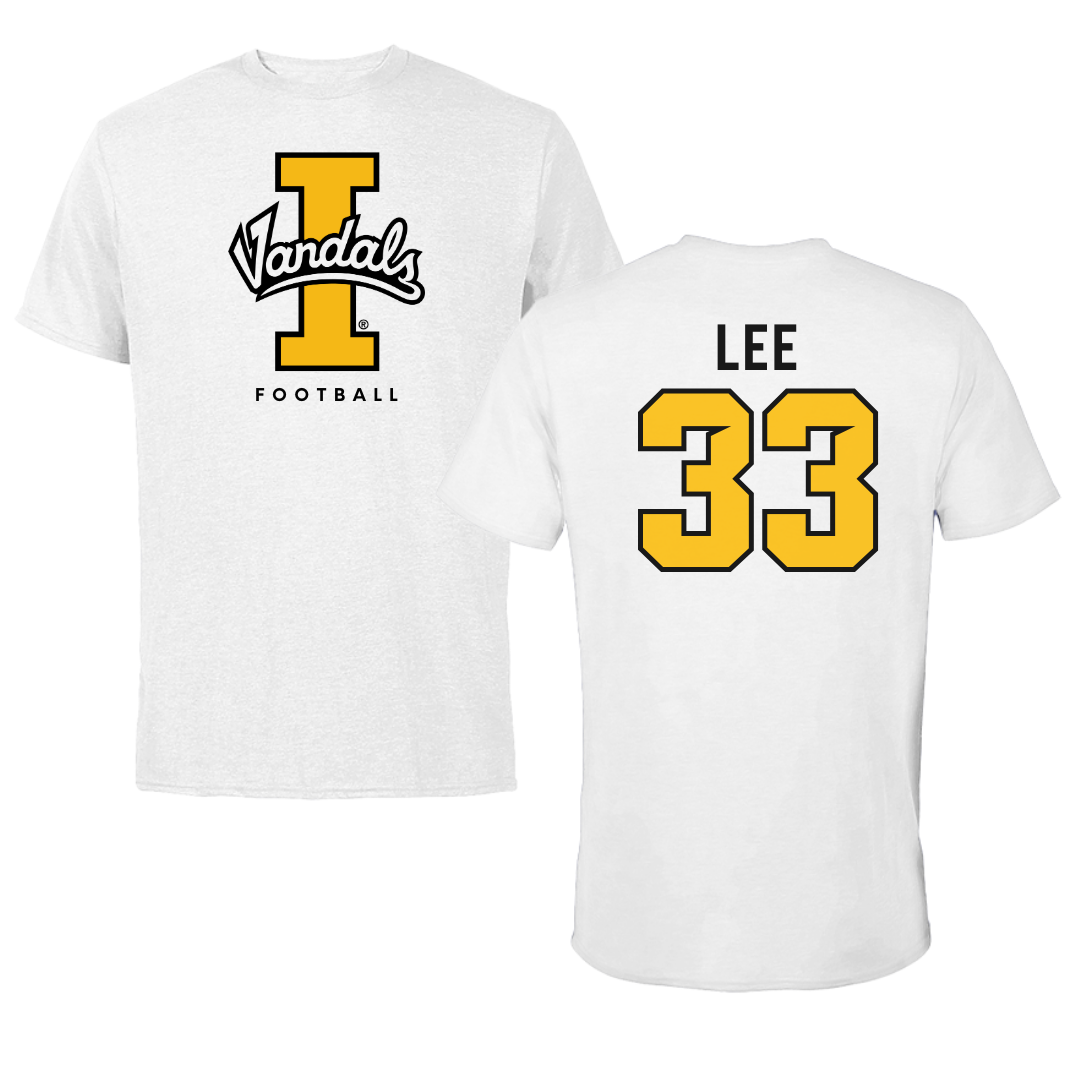 University of Idaho Football White Vandals Tee - #33 Julian Lee