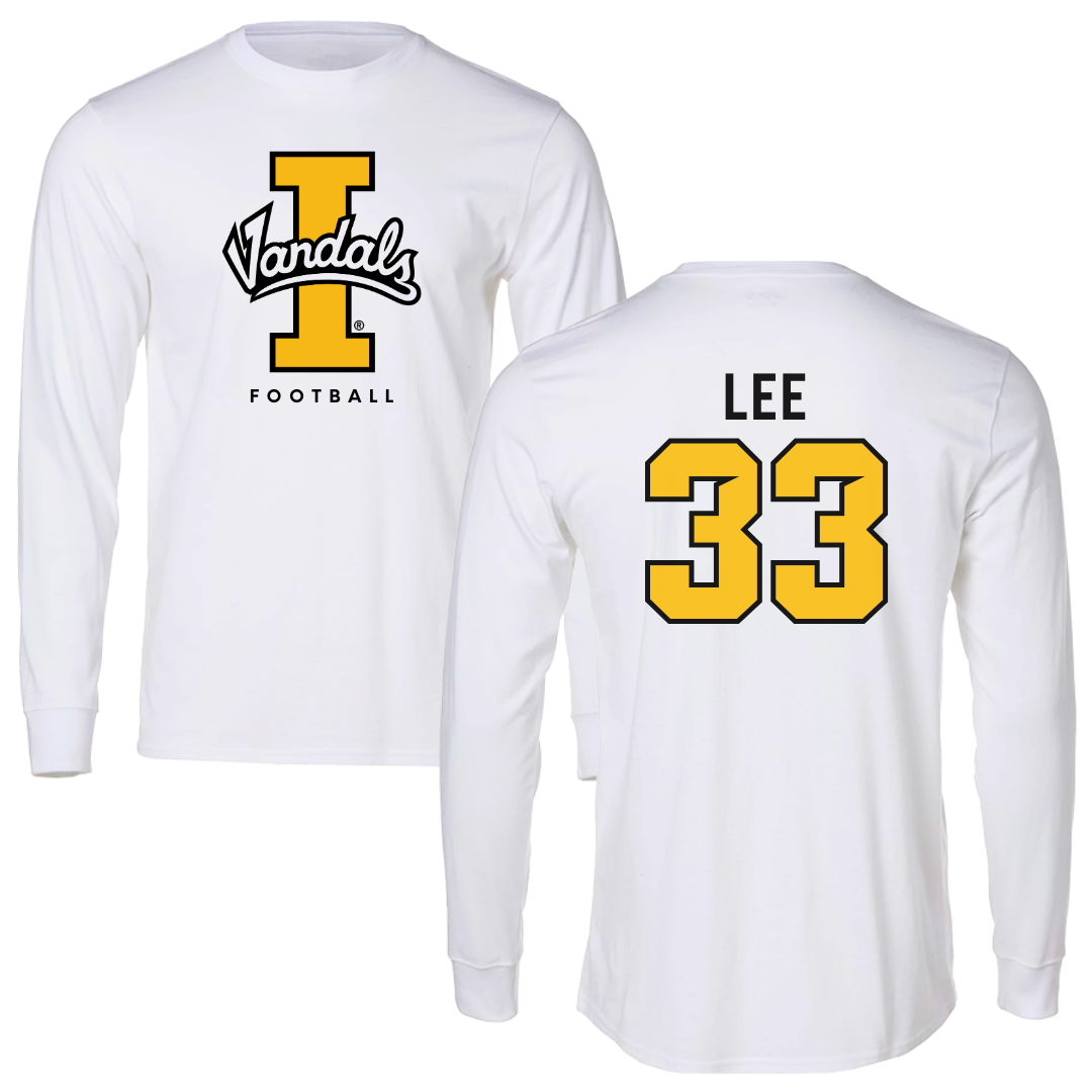 University of Idaho Football White Vandals Long Sleeve - #33 Julian Lee