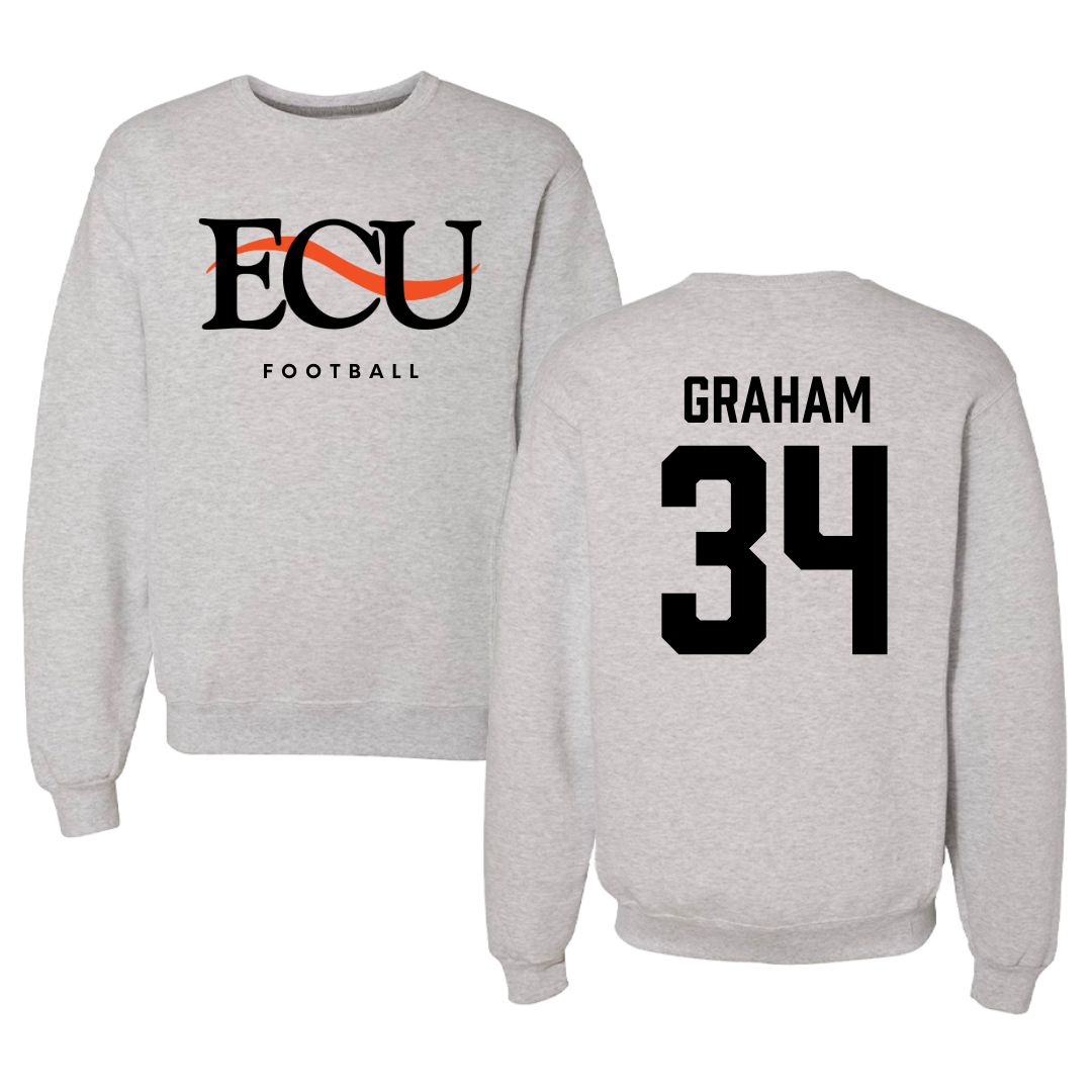 East Central University Football Gray Crewneck  - #34 Joshua Graham