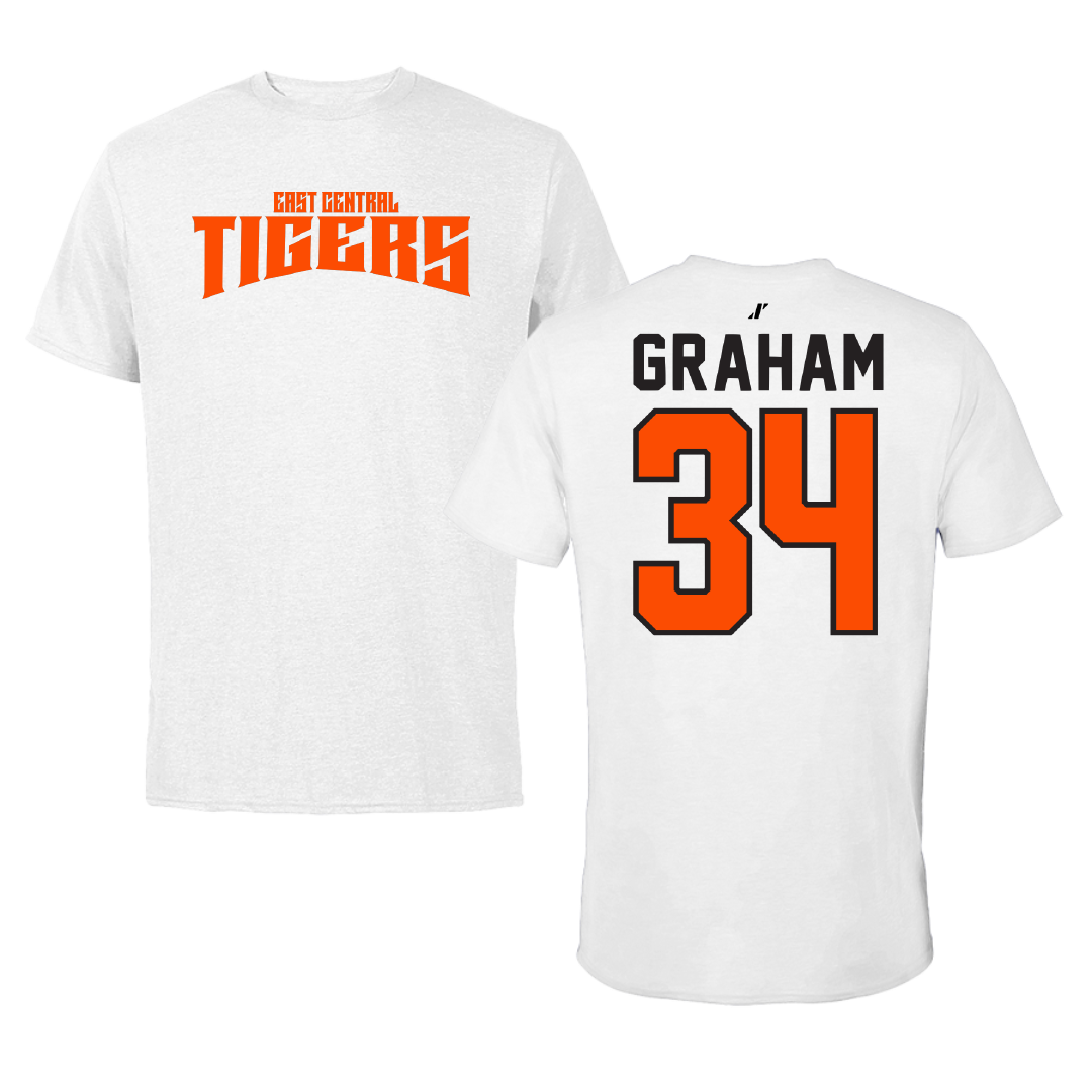 East Central University Football White Classic Tee - #34 Joshua Graham