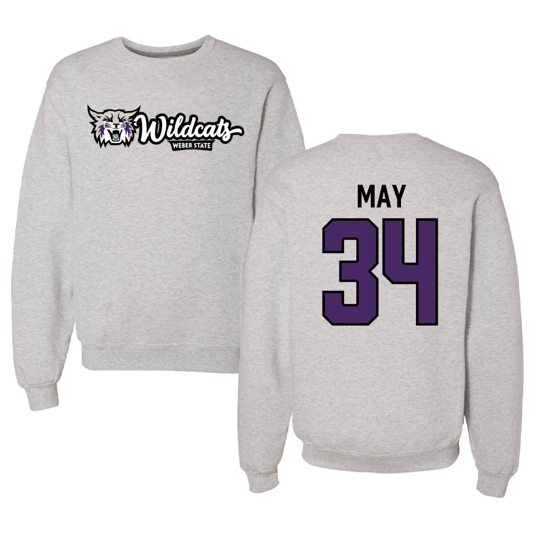 Weber State University Football Gray Crewneck  - #34 Colter May