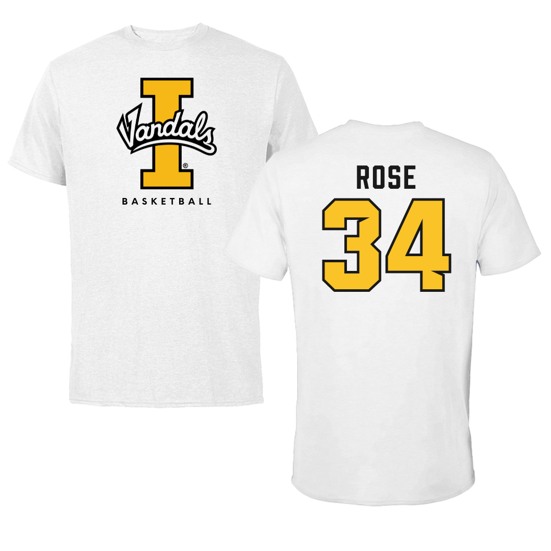 University of Idaho Basketball White Vandals Tee - #34 Kyson Rose