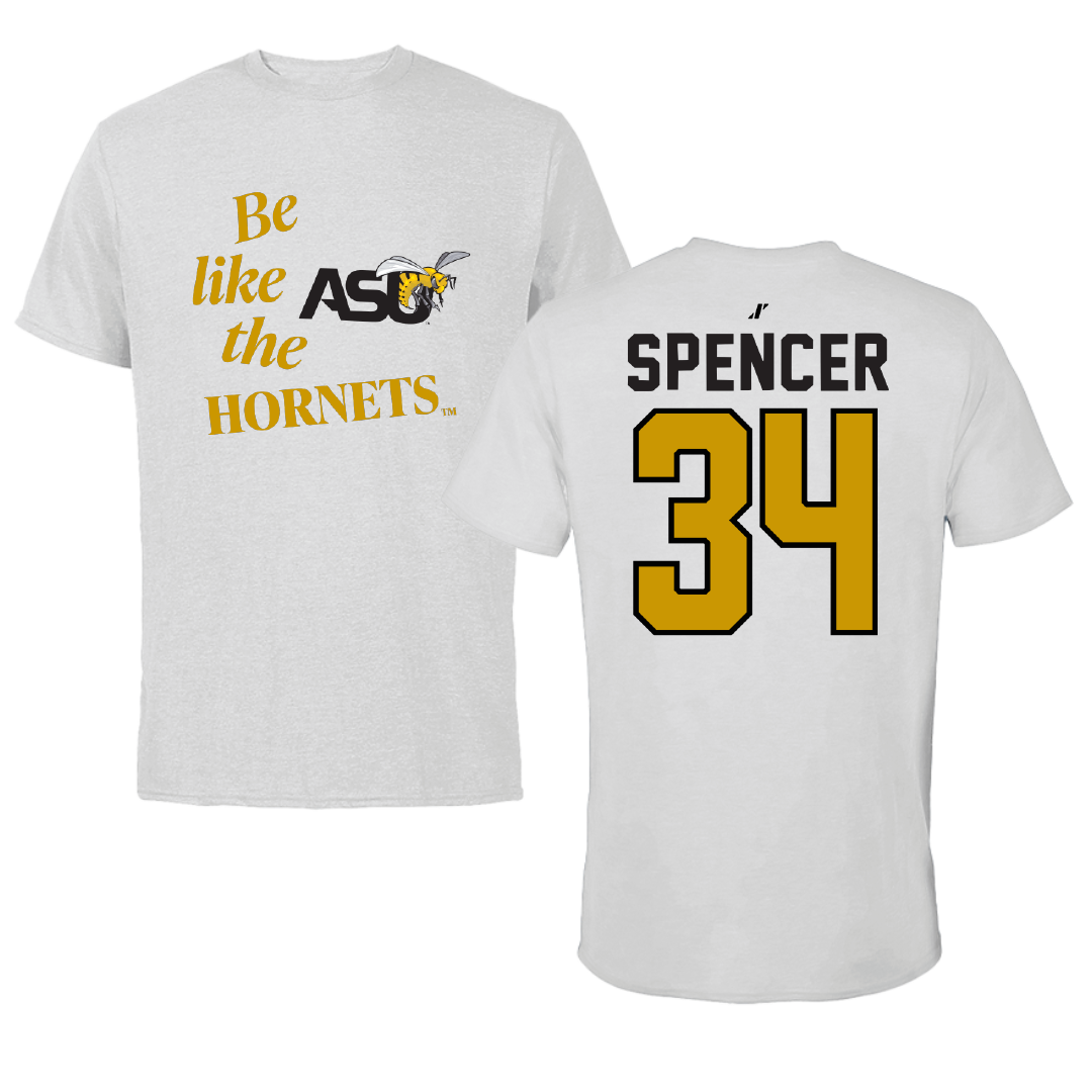 Alabama State University Football Light Gray Be Like Us Tee - #34 Gabe Spencer