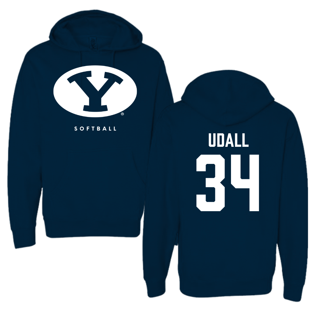 Brigham Young University Softball Navy Hoodie  - #34 Maddie Udall