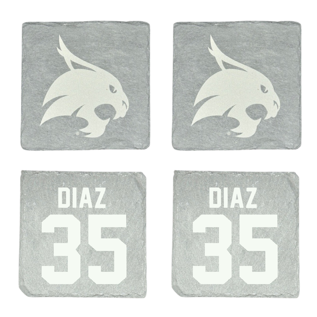 Texas State University Baseball Stone Coaster (4 Pack)  - #35 Colby Diaz