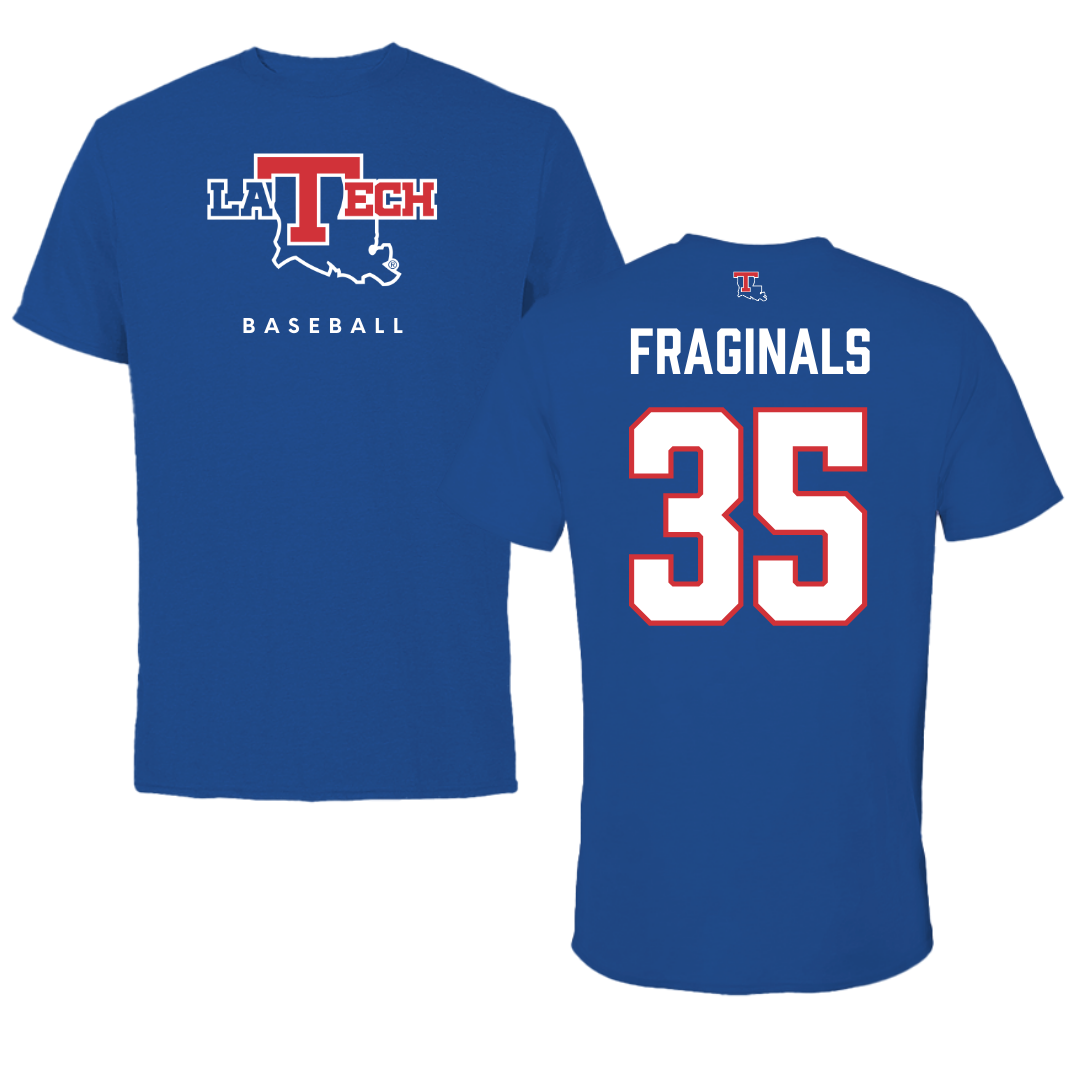 Louisiana Tech University Baseball True Royal Tee  - #35 Nick Fraginals