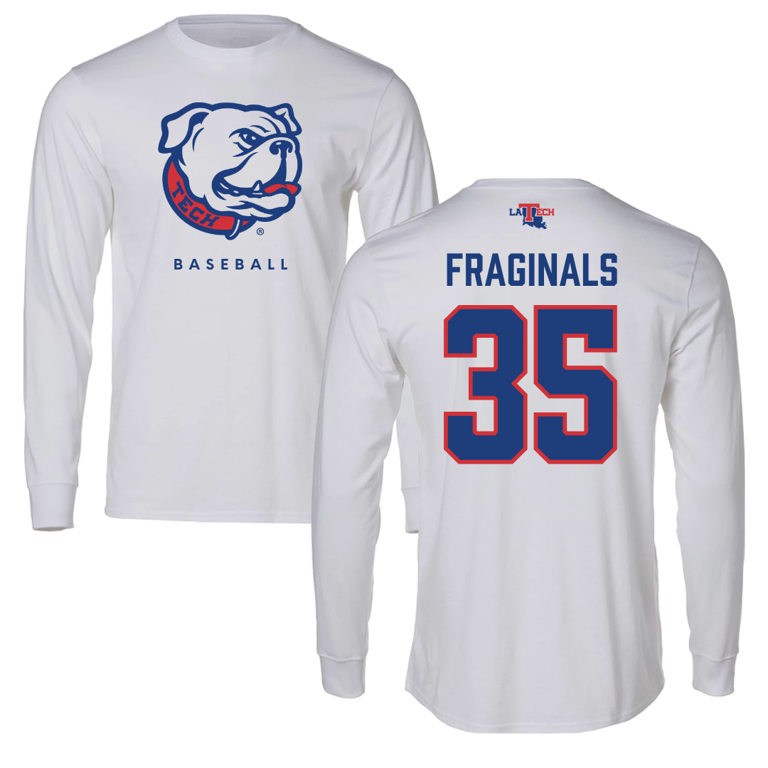 Louisiana Tech University Baseball White Long Sleeve  - #35 Nick Fraginals