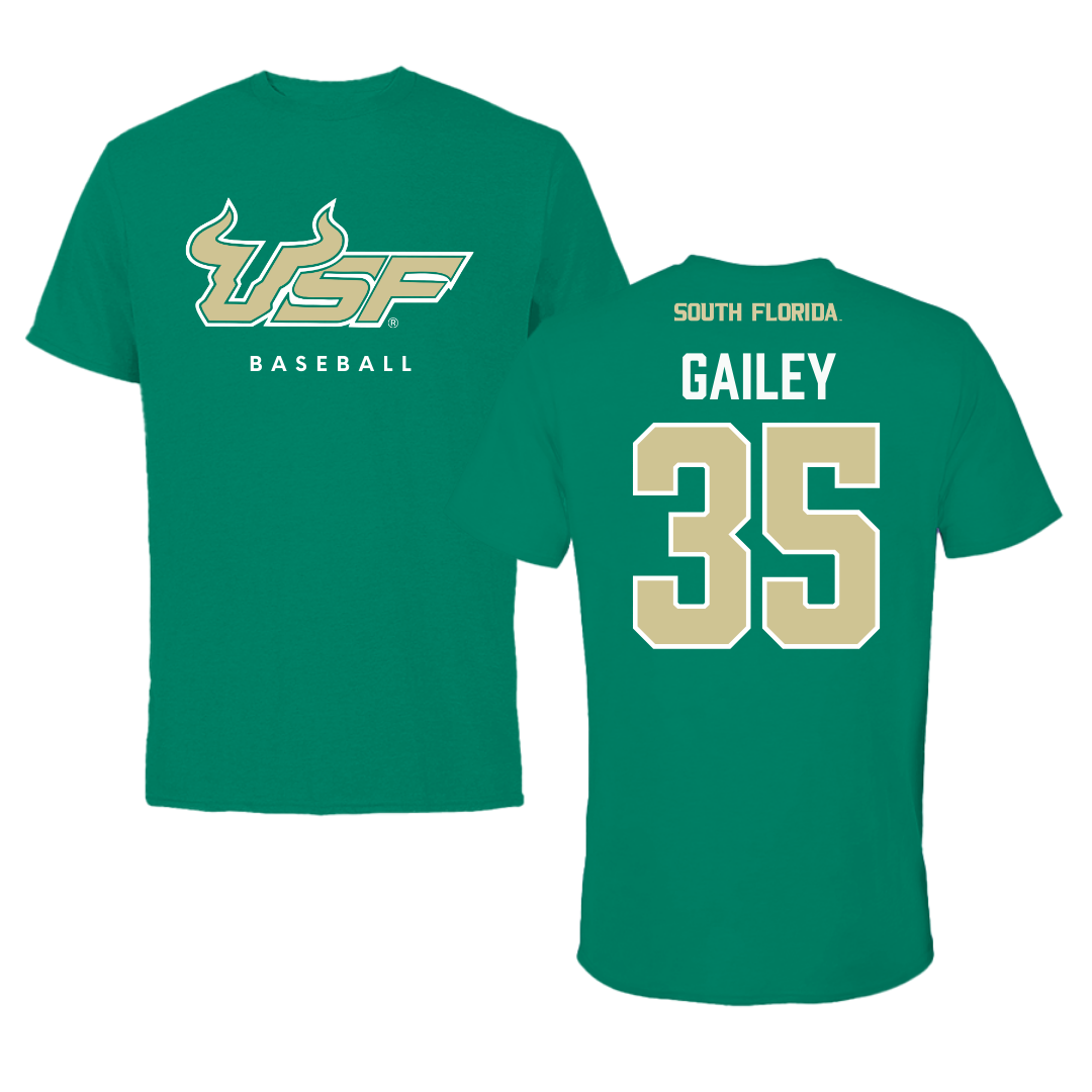 University of South Florida Baseball Green Tee  - #35 Lawson Gailey