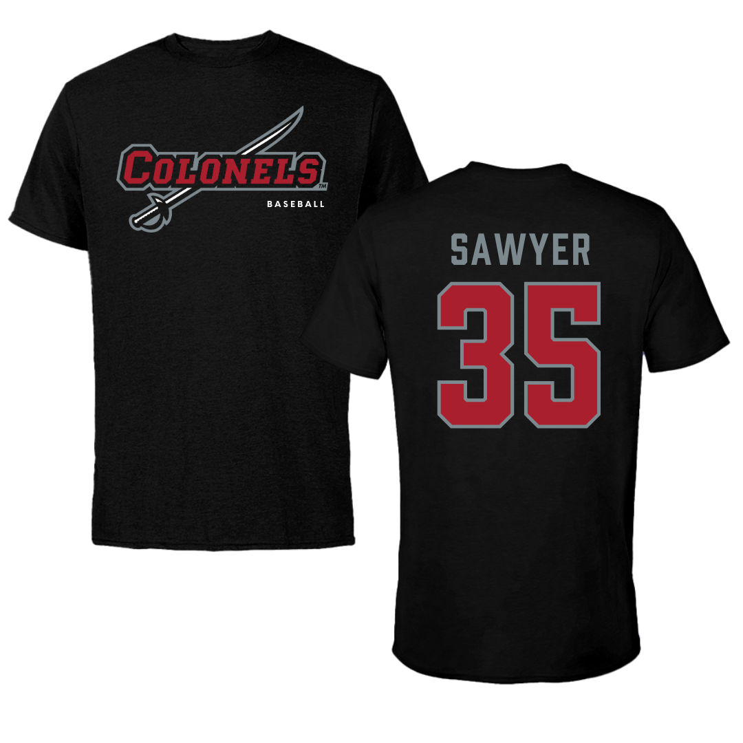 Nicholls State University Baseball Black Tee  - #35 Barron Sawyer