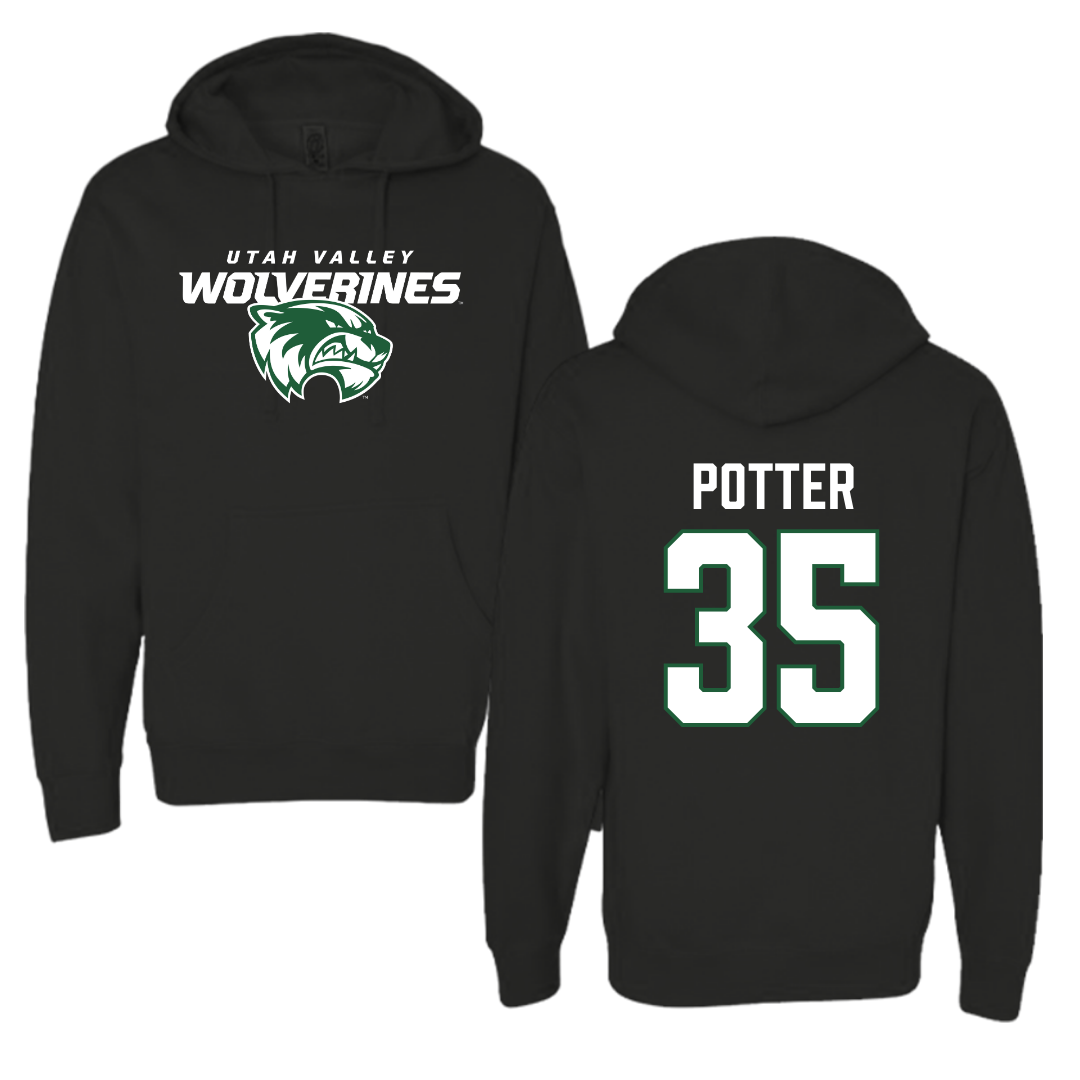 Utah Valley University Basketball Black Hoodie  - #35 Ethan Potter