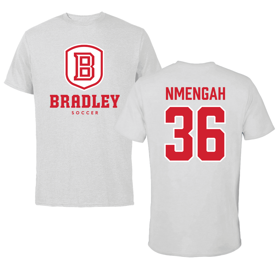 Bradley University Soccer Gray Tee - #36 Franc Nmengah