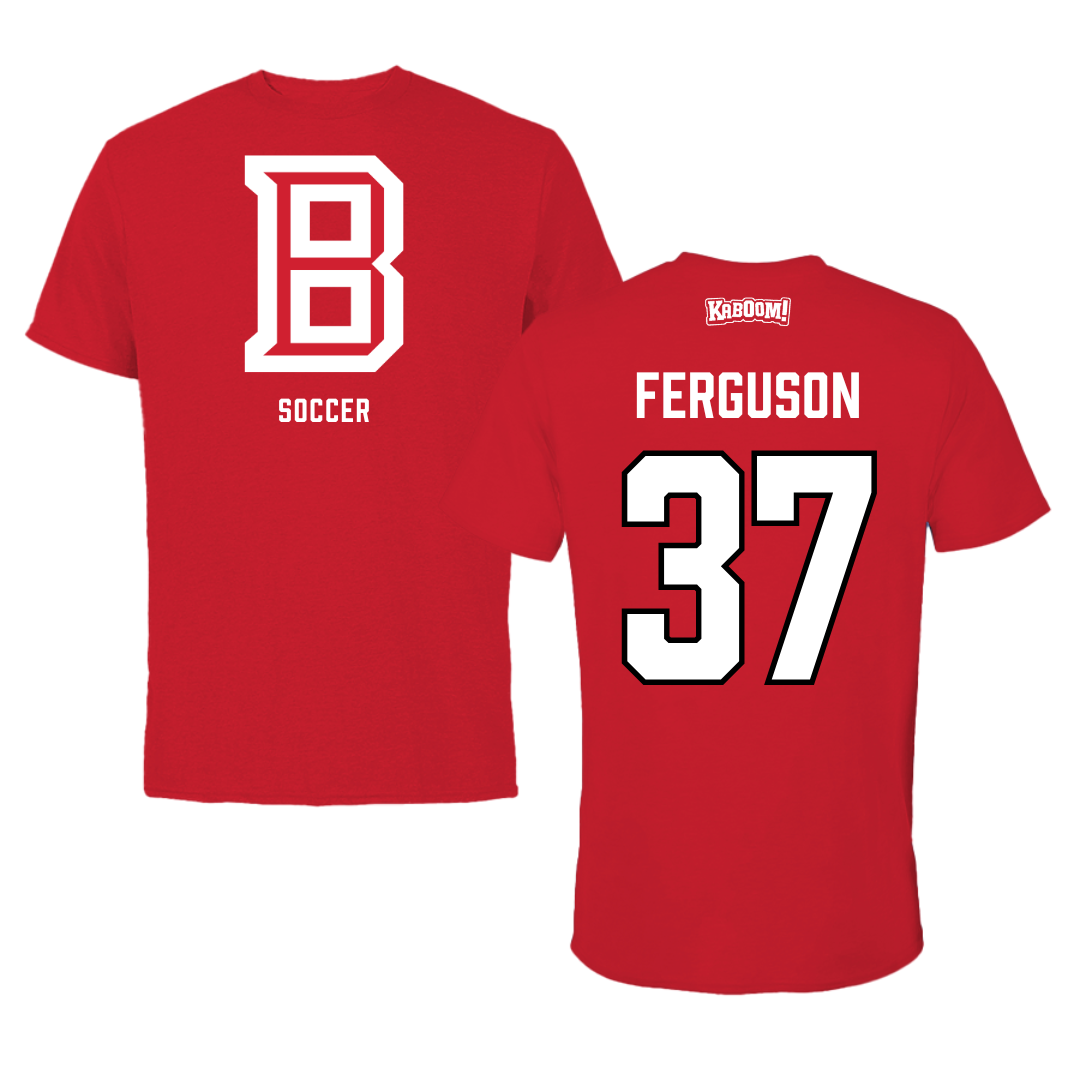 Bradley University Soccer Red Block Tee - #37 Ian Ferguson