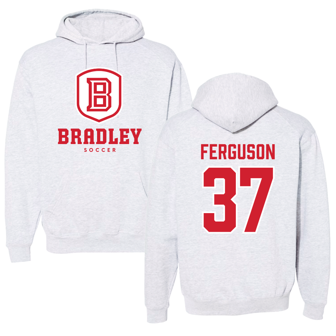 Bradley University Soccer Gray Hoodie  - #37 Ian Ferguson