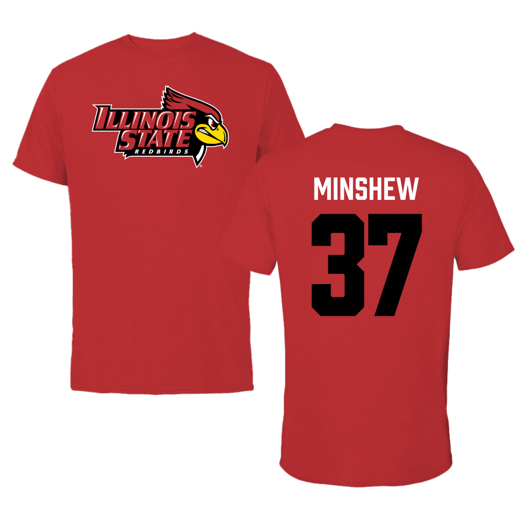Illinois State University Baseball Red Redbird Tee  - #37 Lawson Minshew
