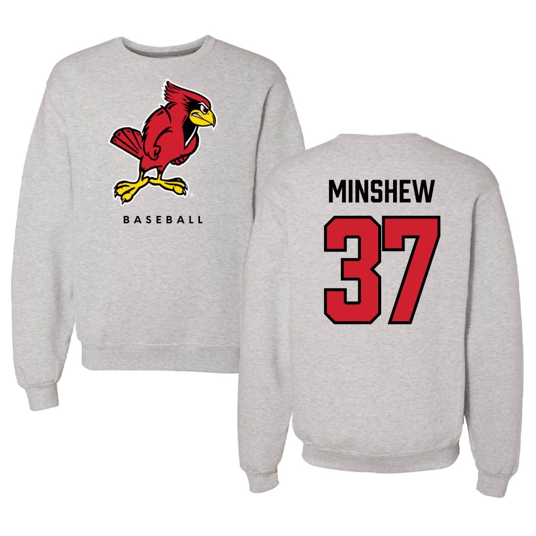 Illinois State University Baseball Gray Crewneck  - #37 Lawson Minshew