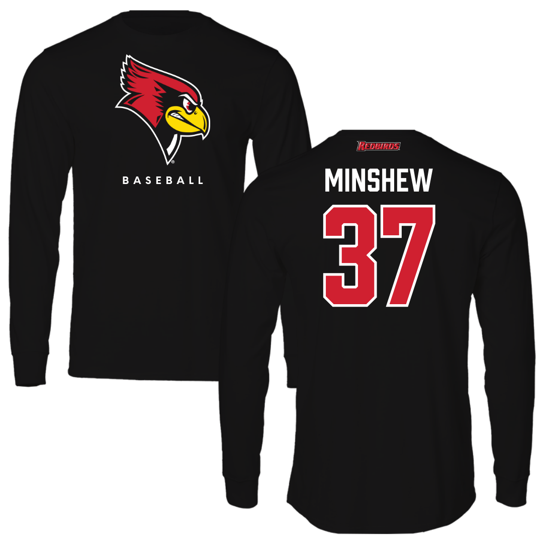 Illinois State University Baseball Black Mascot Long Sleeve  - #37 Lawson Minshew