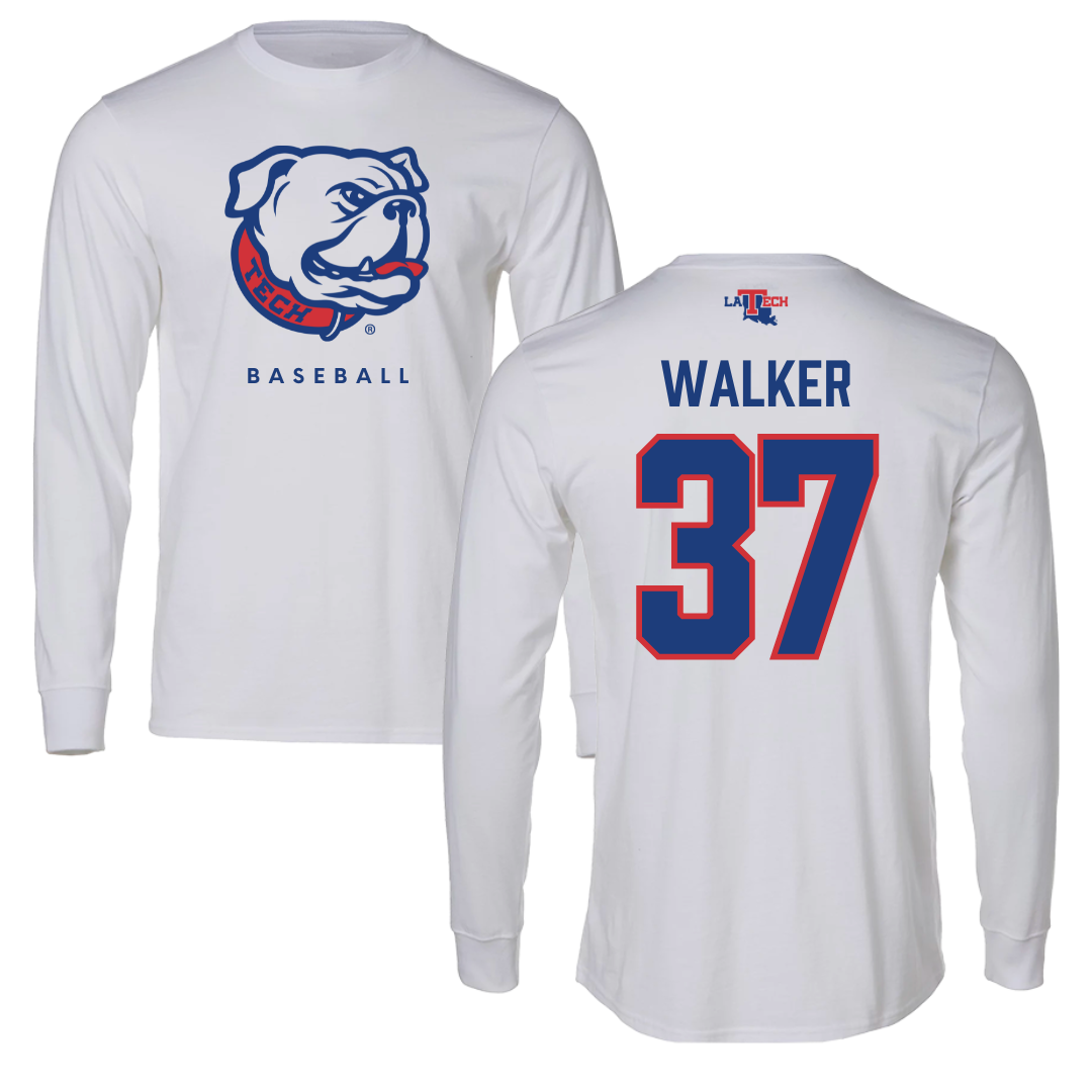 Louisiana Tech University Baseball White Long Sleeve  - #37 Brodey Walker