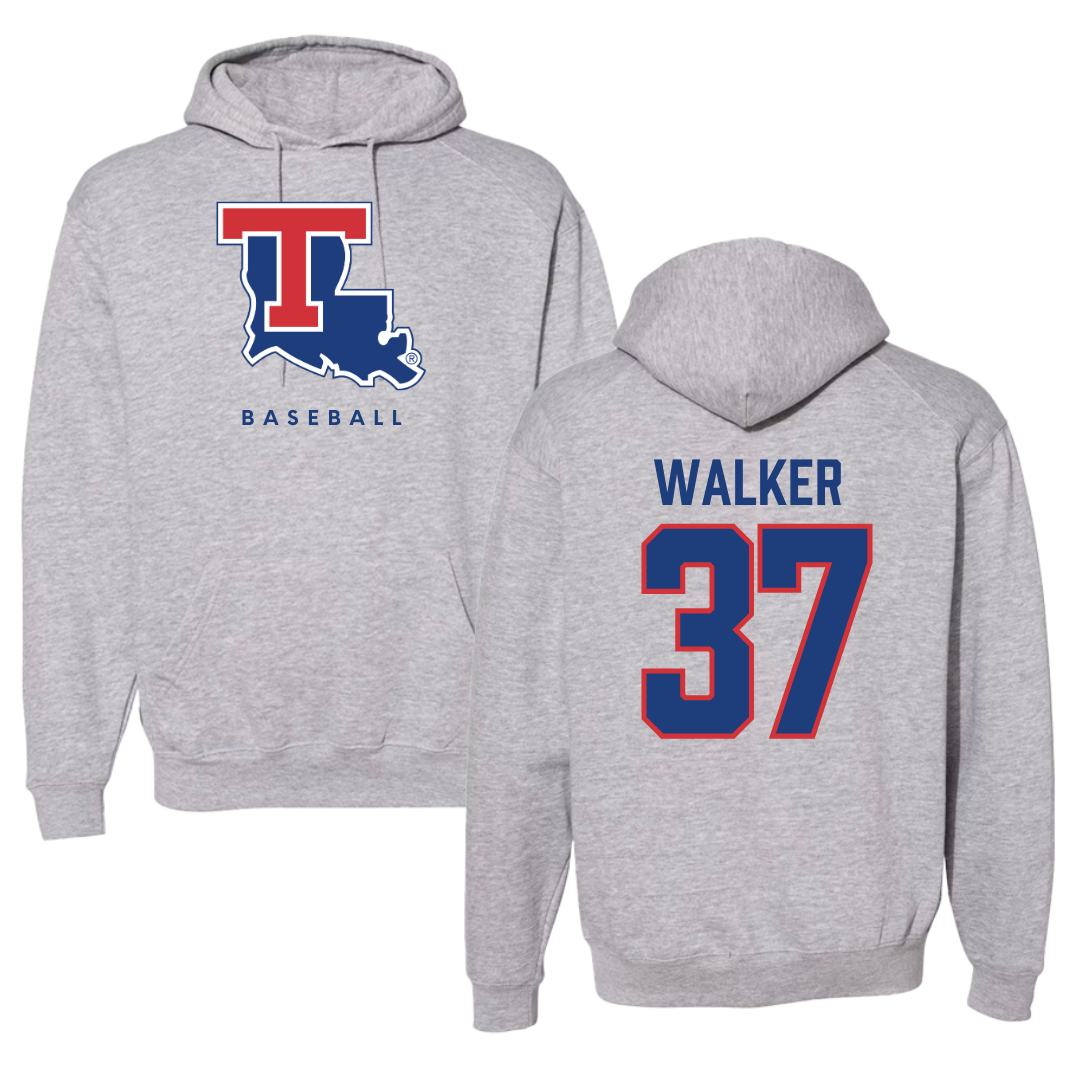 Louisiana Tech University Baseball Gray Hoodie  - #37 Brodey Walker