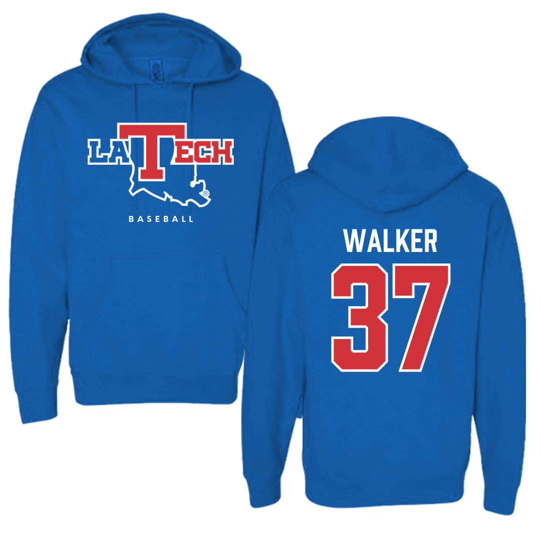 Louisiana Tech University Baseball Royal Blue Hoodie  - #37 Brodey Walker