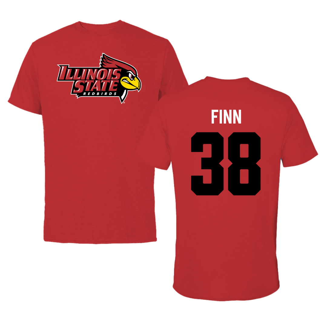 Illinois State University Baseball Red Redbird Tee  - #38 Jack Finn