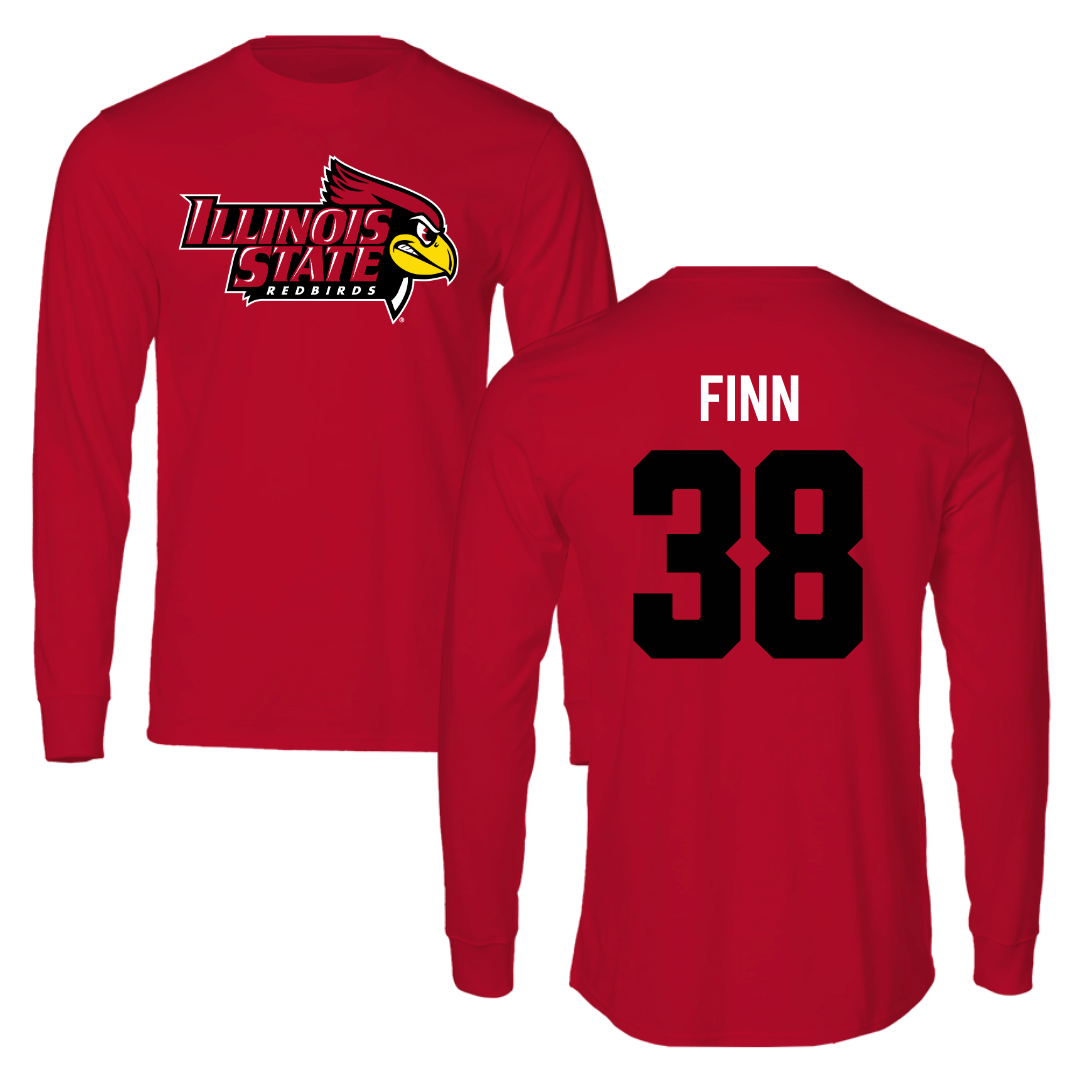 Illinois State University Baseball Red Redbird Long Sleeve  - #38 Jack Finn