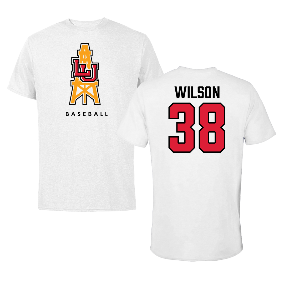 Lamar University Baseball White Tee  - #38 Tanner Wilson