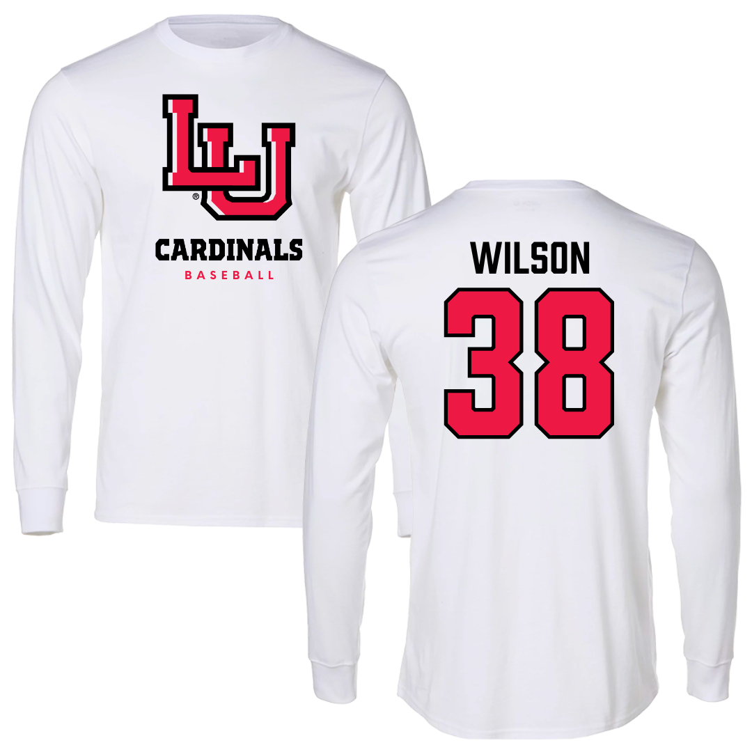Lamar University Baseball White Long Sleeve  - #38 Tanner Wilson