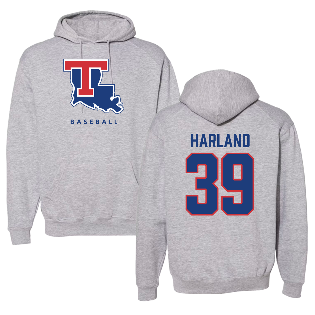Louisiana Tech University Baseball Gray Hoodie  - #39 Ryan Harland