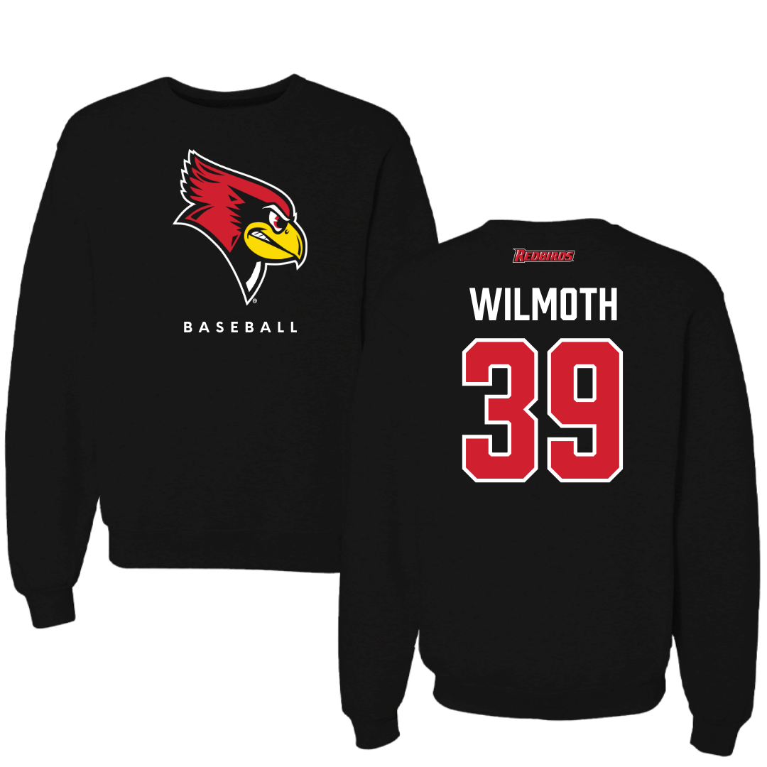 Illinois State University Baseball Black Mascot Crewneck  - #39 Joey Wilmoth