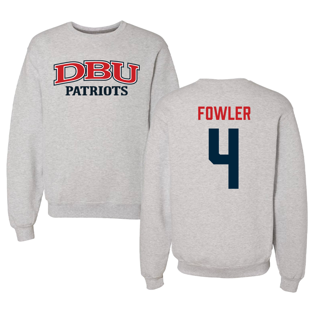 Dallas Baptist University Ice Hockey Gray Crewneck  - #4 Austin Fowler