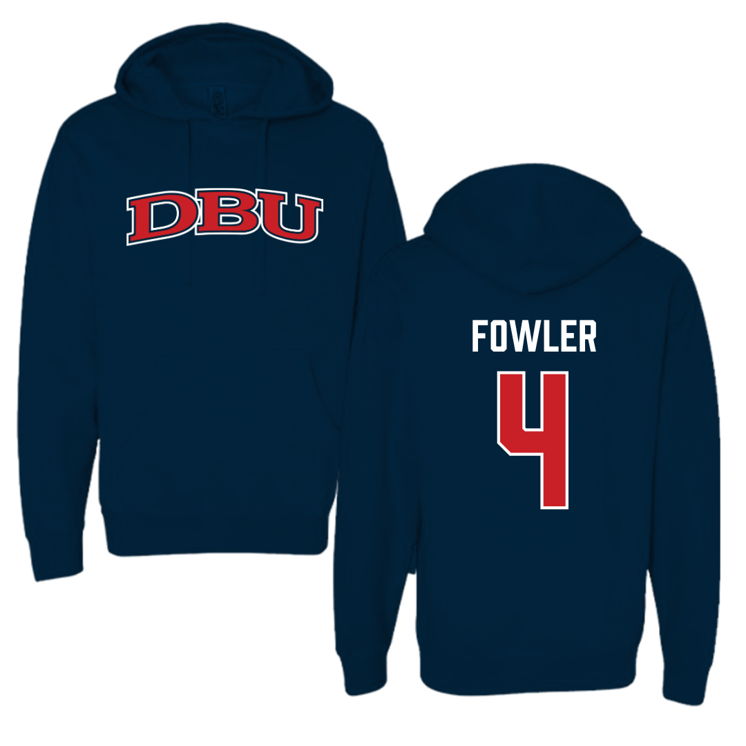 Dallas Baptist University Ice Hockey Navy Hoodie  - #4 Austin Fowler