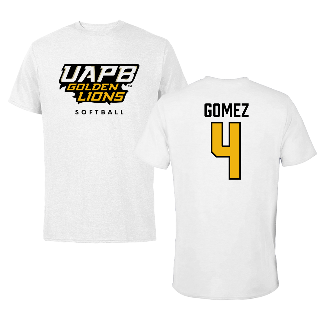 University of Arkansas-Pine Bluff Softball White Tee  - #4 Jazlyn Gomez