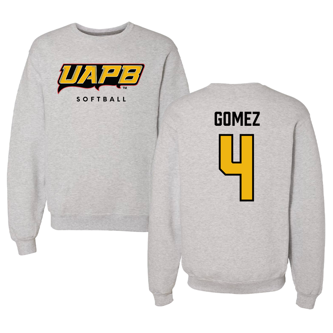 University of Arkansas-Pine Bluff Softball Gray Crewneck  - #4 Jazlyn Gomez