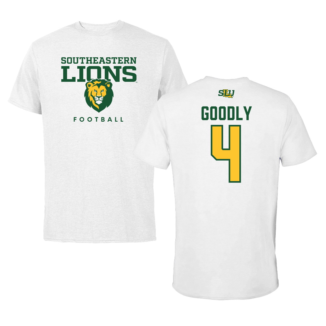 Southeastern Louisiana University Football White Tee  - #4 Ian Goodly