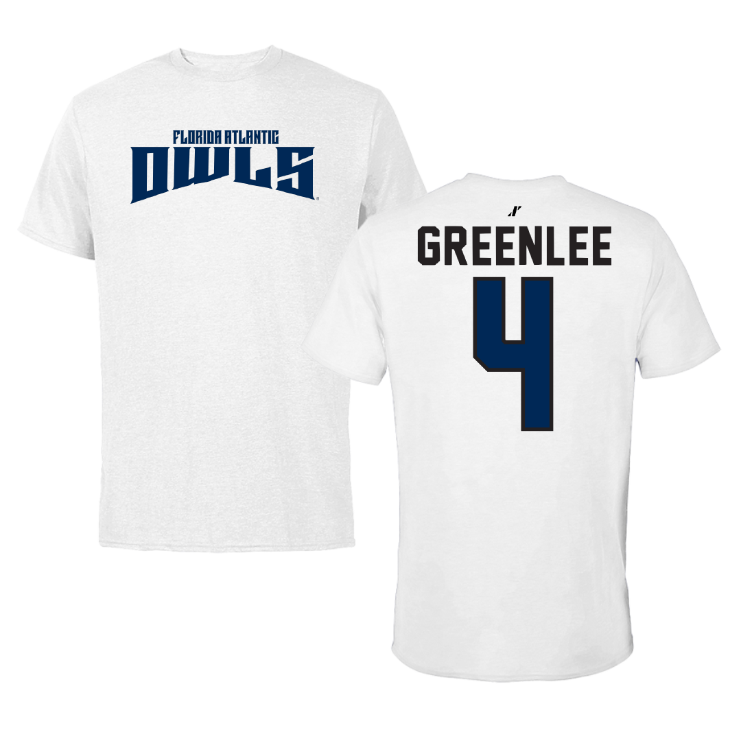 Florida Atlantic University Basketball White Classic Tee - #4 Bryan Greenlee