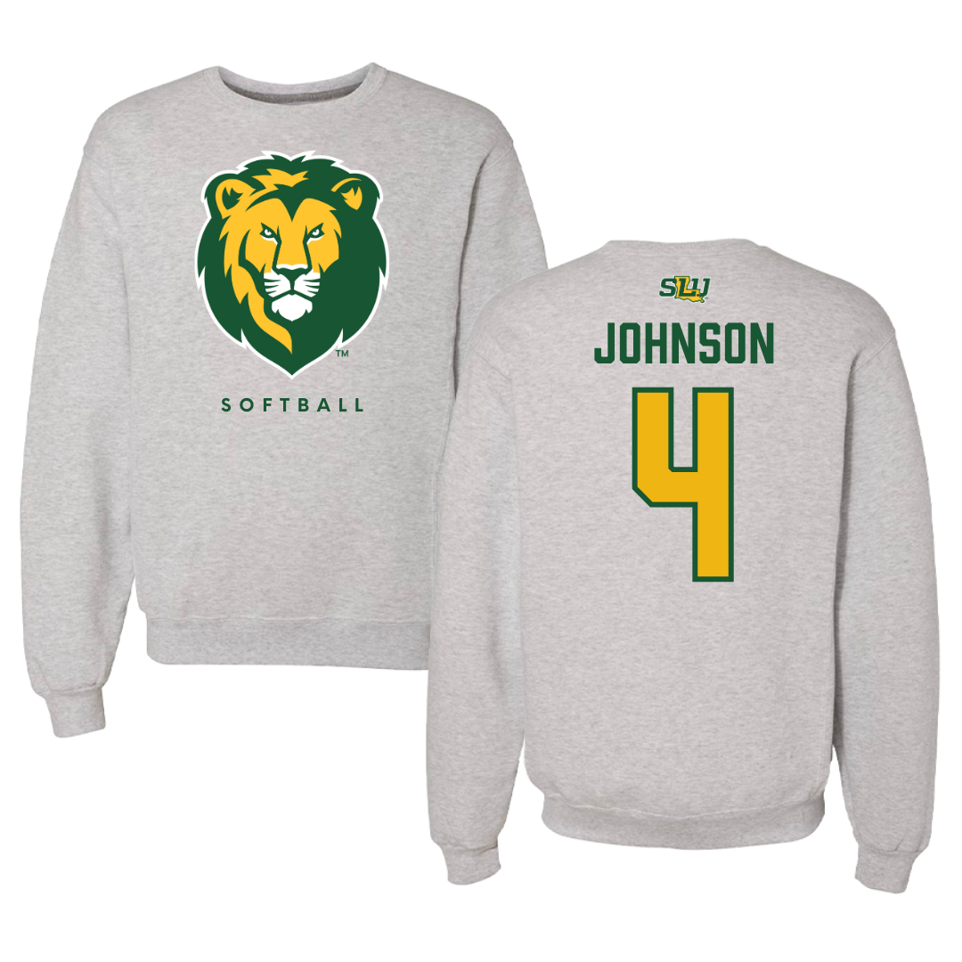 Southeastern Louisiana University Softball Gray Crewneck  - #4 Lexi Johnson