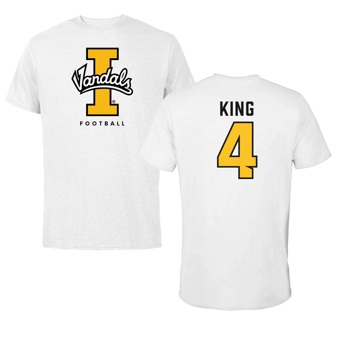 University of Idaho Football White Vandals Tee - #4 Isiah King