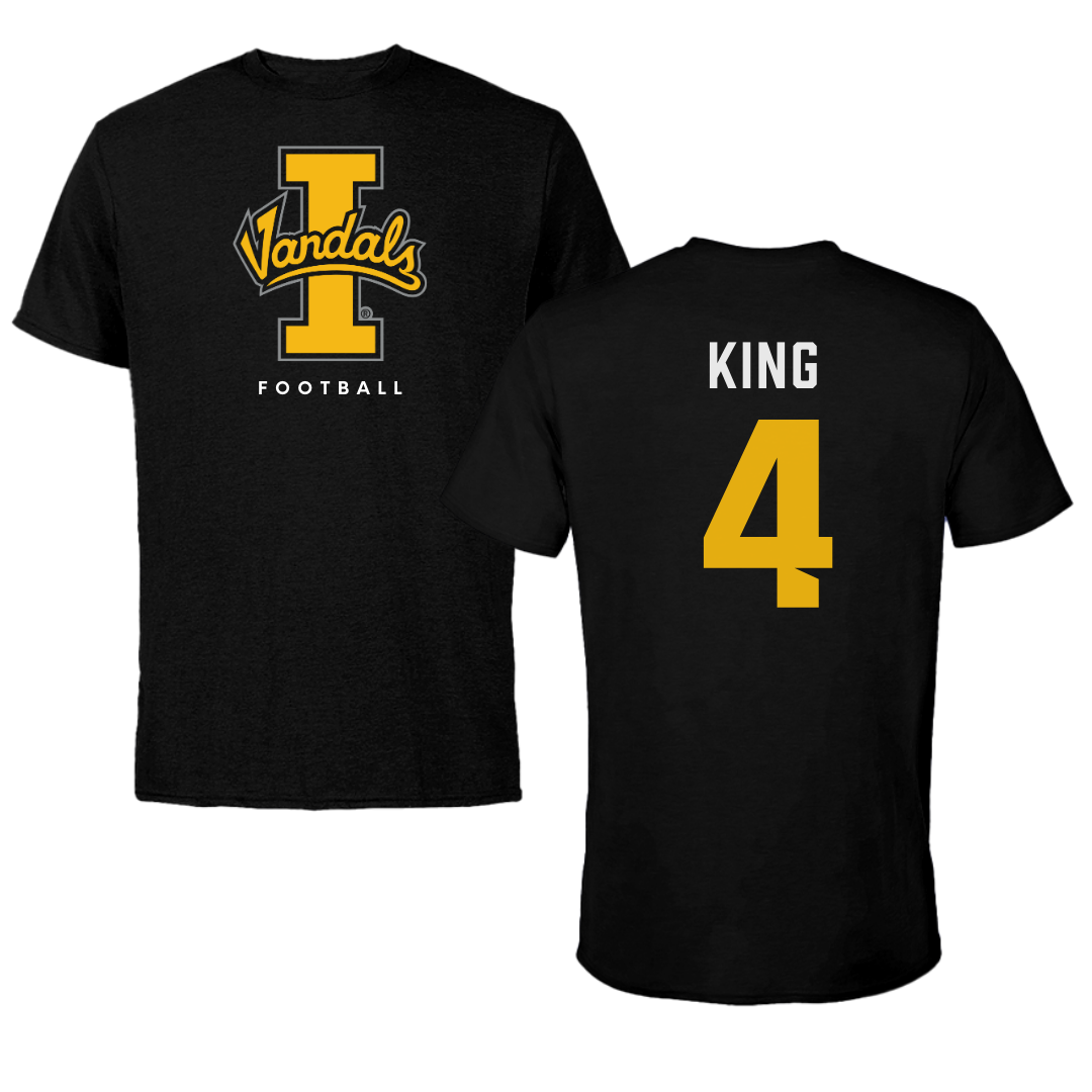 University of Idaho Football Black Vandals Tee - #4 Isiah King