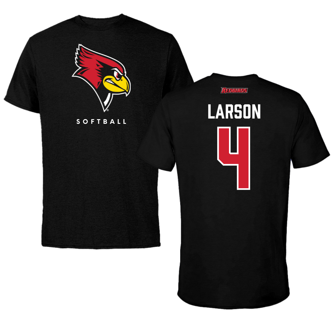 Illinois State University Softball Black Tee  - #4 Julia Larson