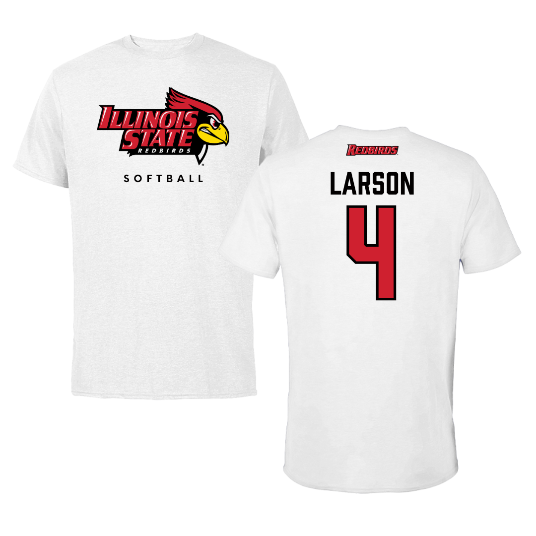 Illinois State University Softball White Tee  - #4 Julia Larson