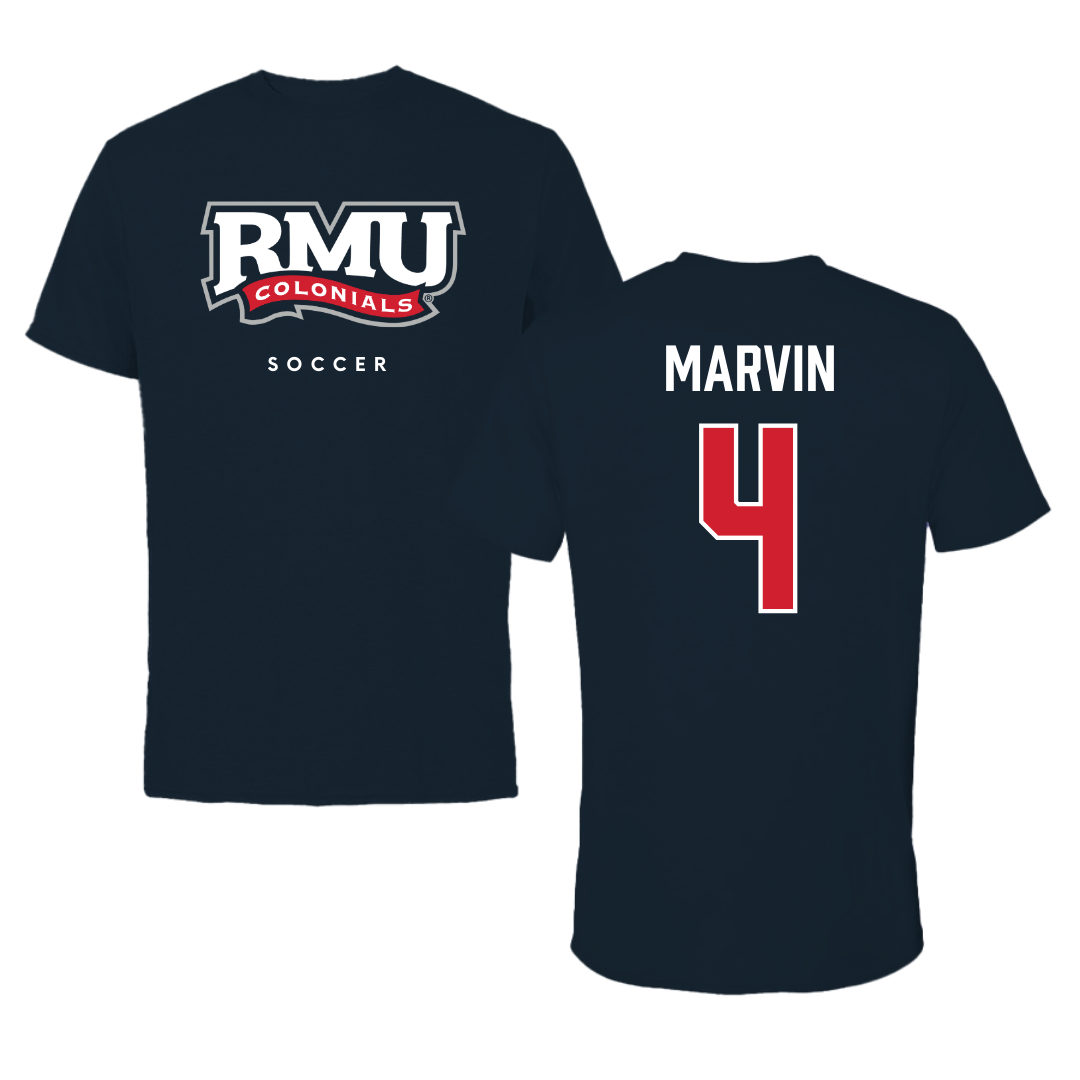 Robert Morris University Soccer Navy Tee  - #4 Jillian Marvin