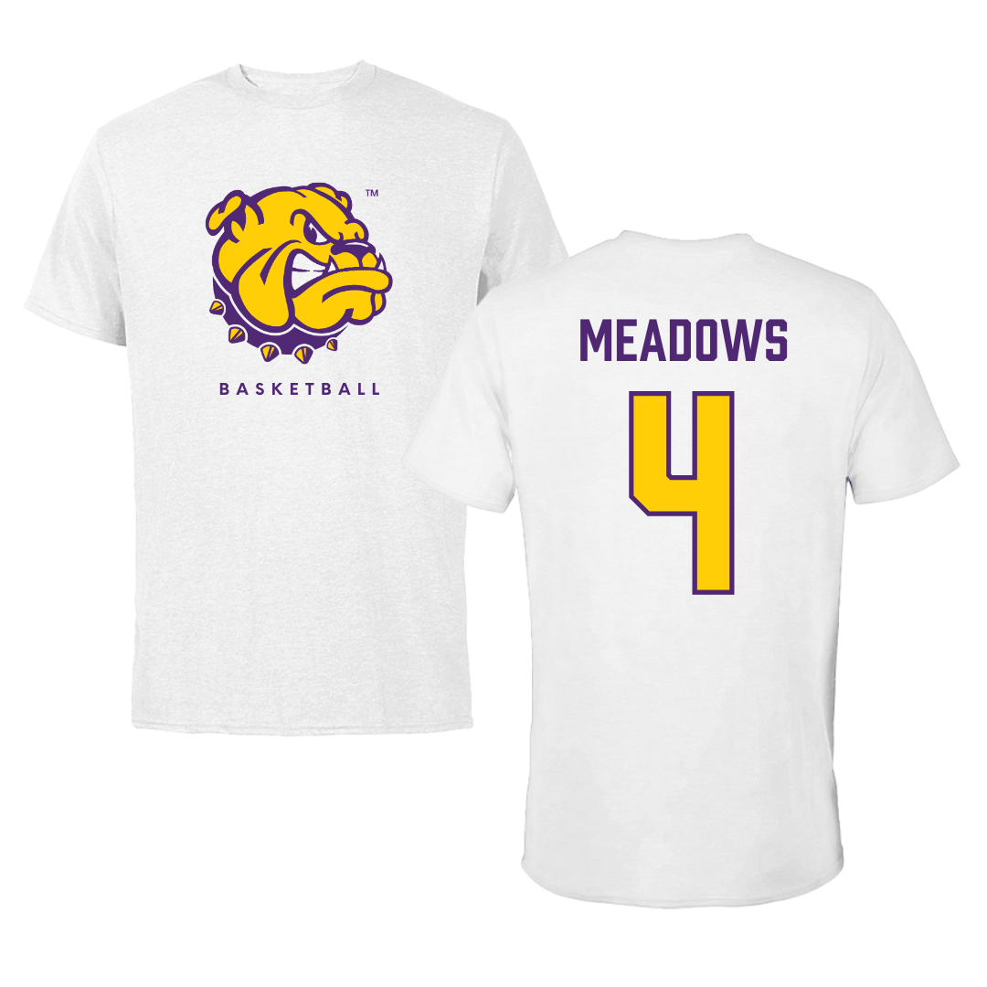 Western Illinois University Basketball White Tee  - #4 Allie Meadows