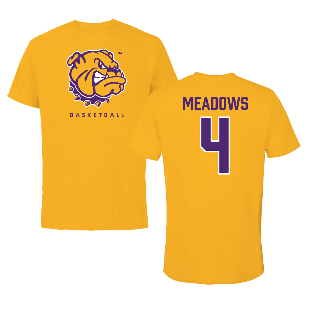 Western Illinois University Basketball Gold Tee  - #4 Allie Meadows