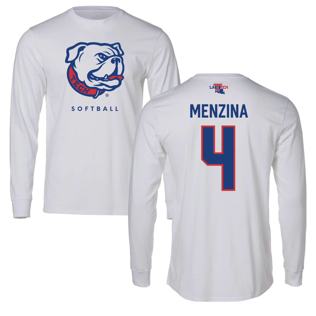 Louisiana Tech University Softball White Long Sleeve  - #4 Lauren Menzina