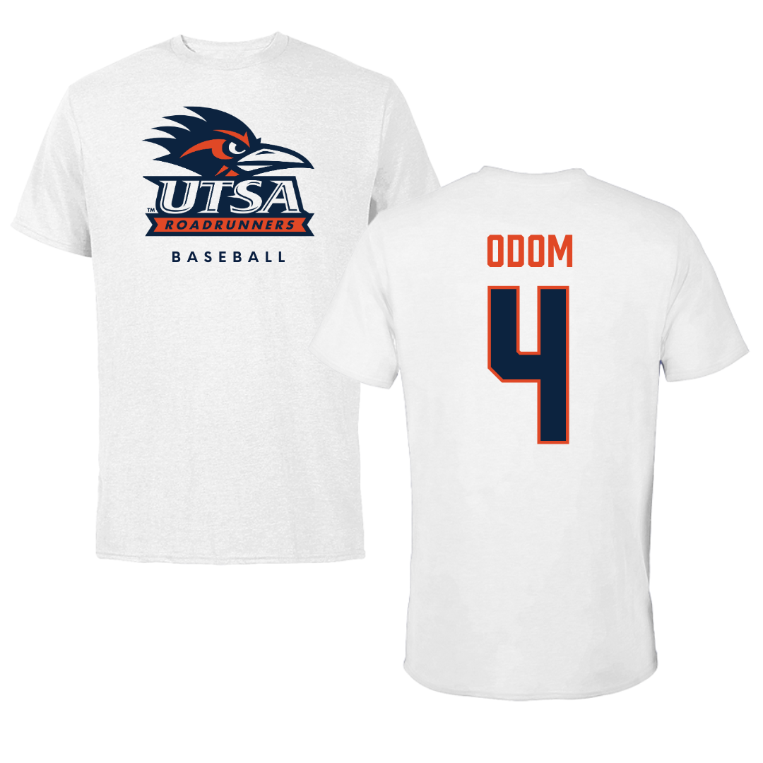 University of Texas at San Antonio Baseball White Tee  - #4 Tye Odom