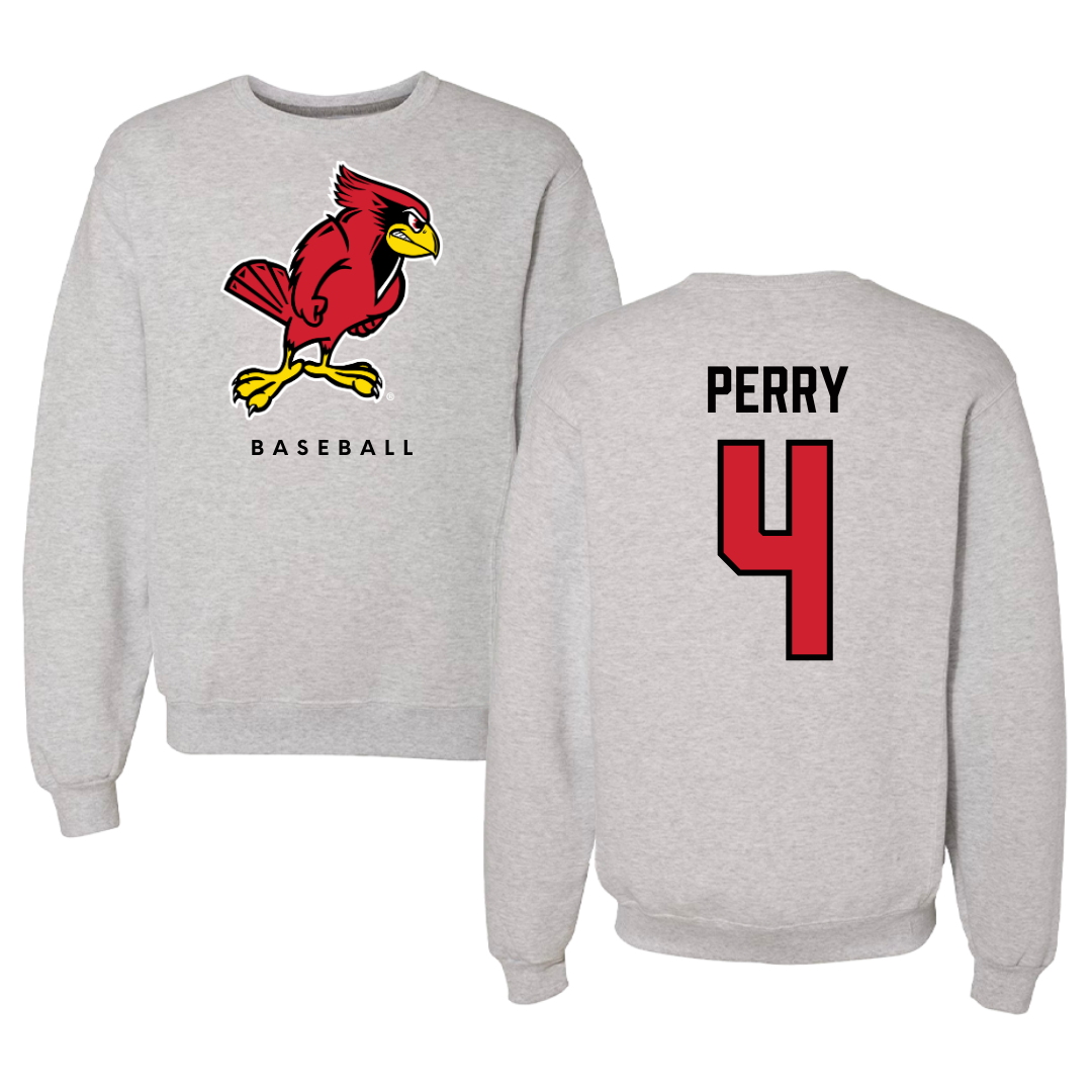 Illinois State University Baseball Gray Crewneck  - #4 Tanner Perry