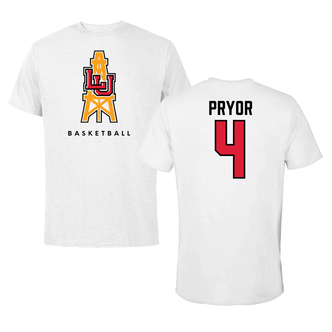 Lamar University Basketball White Tee  - #4 Chris Pryor